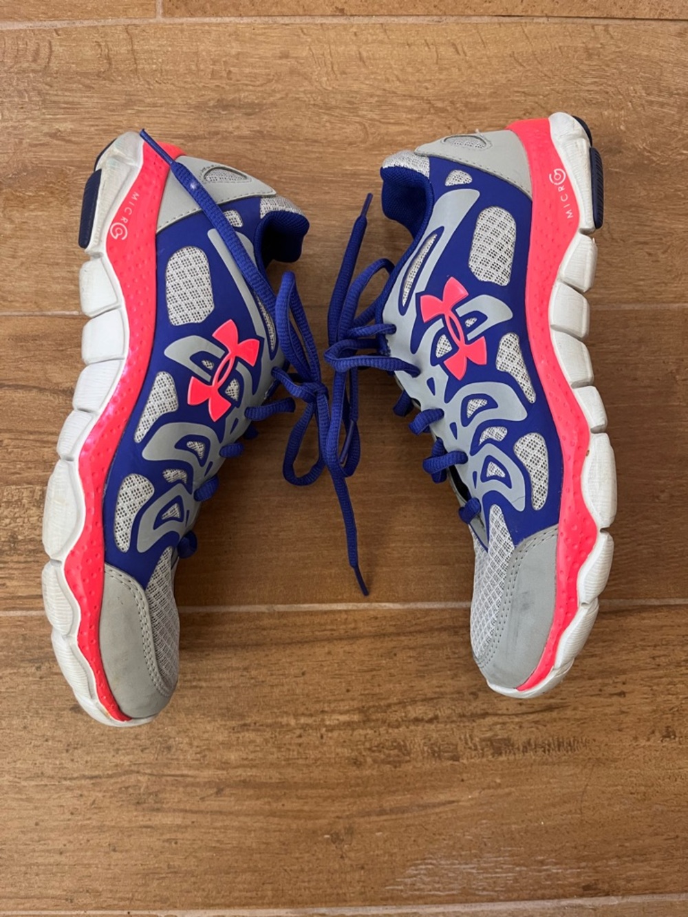 Under Armour Kids Blue and Pink Athletic Sneakers